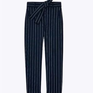 Aritzia Wilfred Pinstripe Tie Waist Paperbag Pants